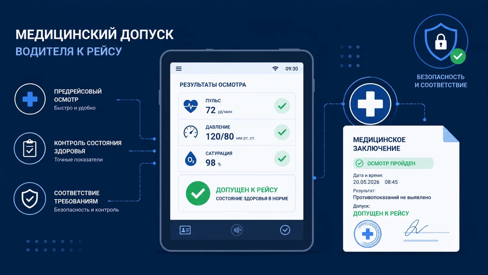 Предрейсовый медосмотр водителей в 2026 году