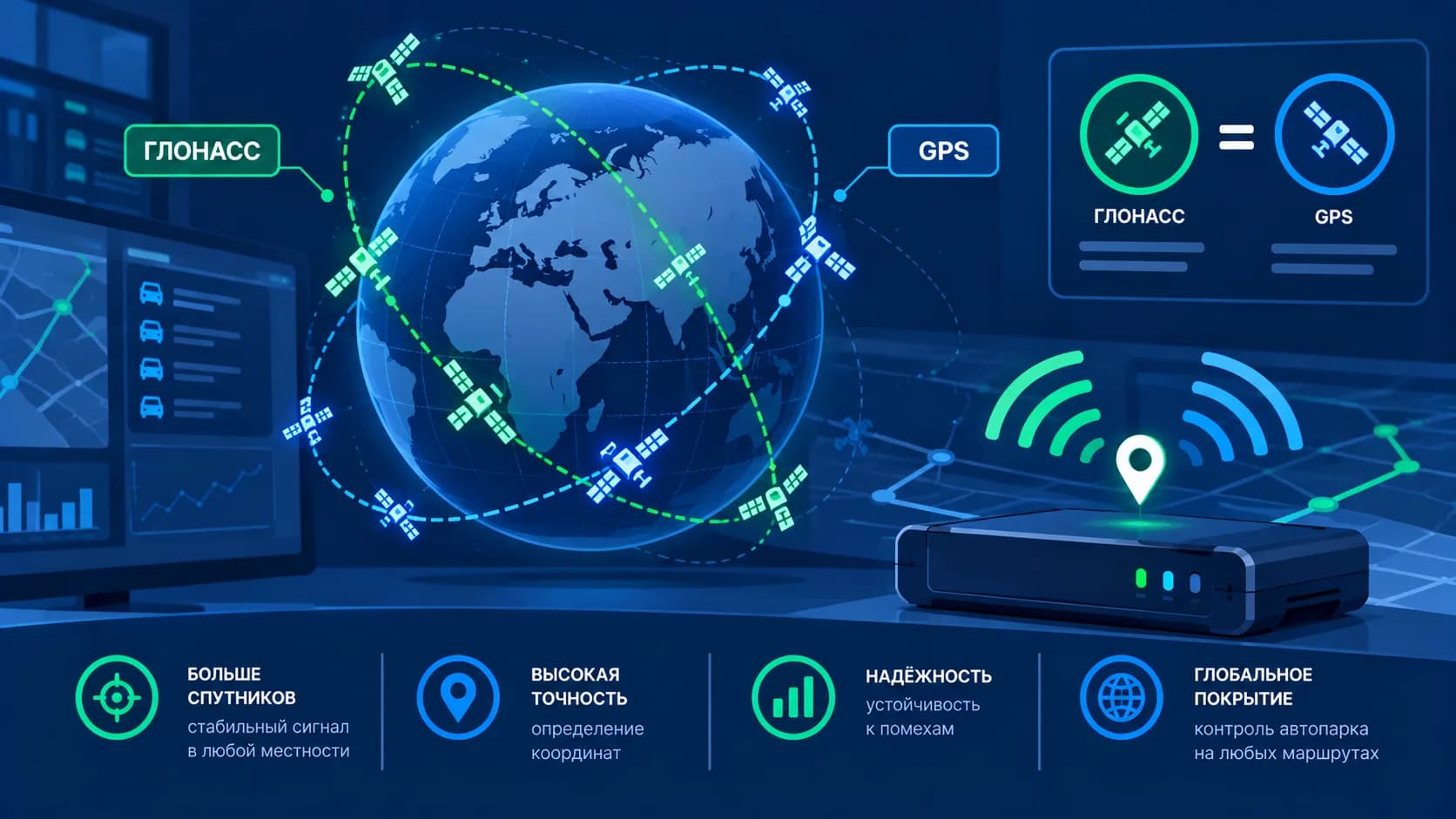 ГЛОНАСС и GPS-мониторинг: в чём разница и что выбрать для автопарка