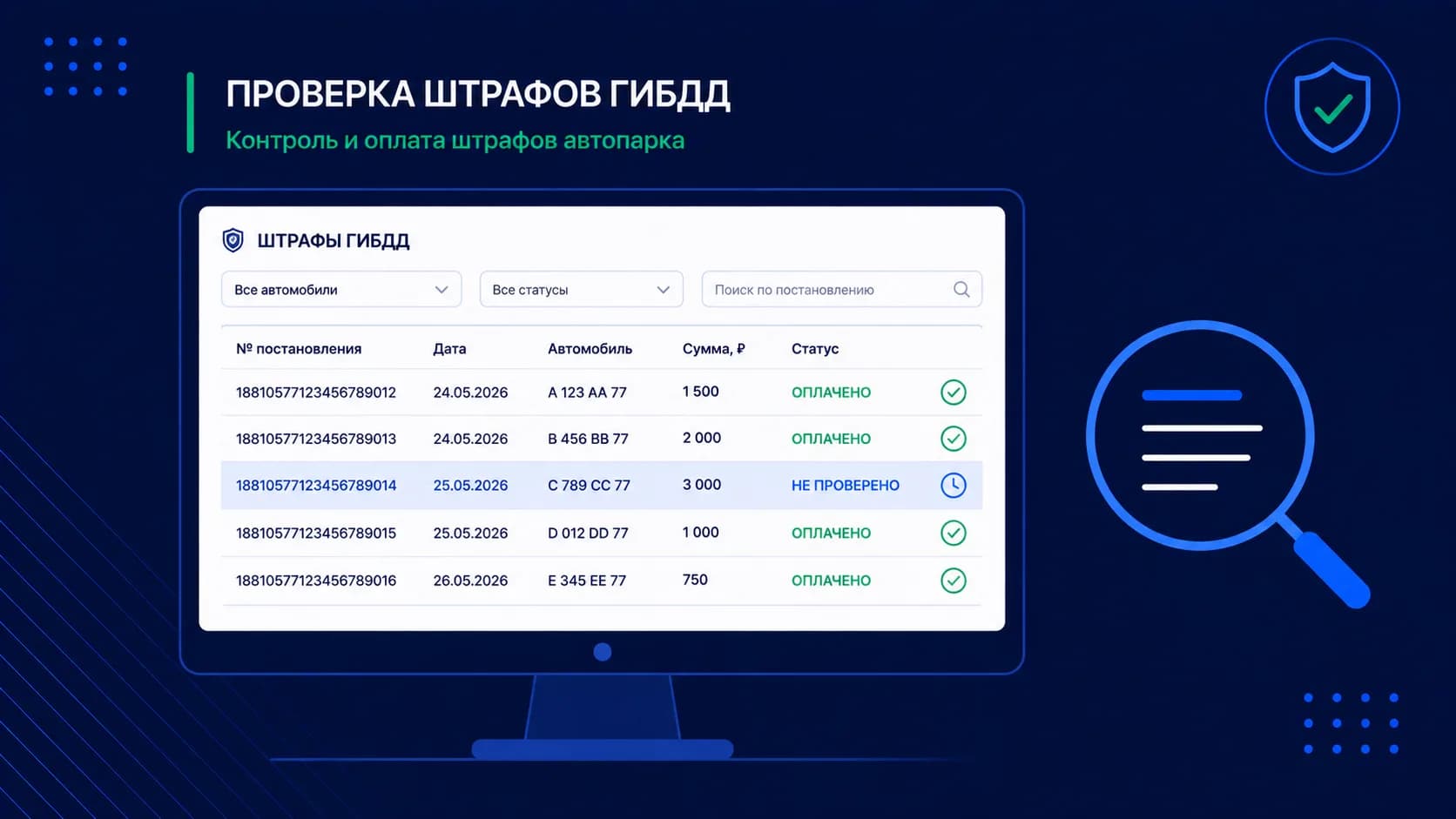 Как проверить штрафы ГИБДД для автопарка: все способы