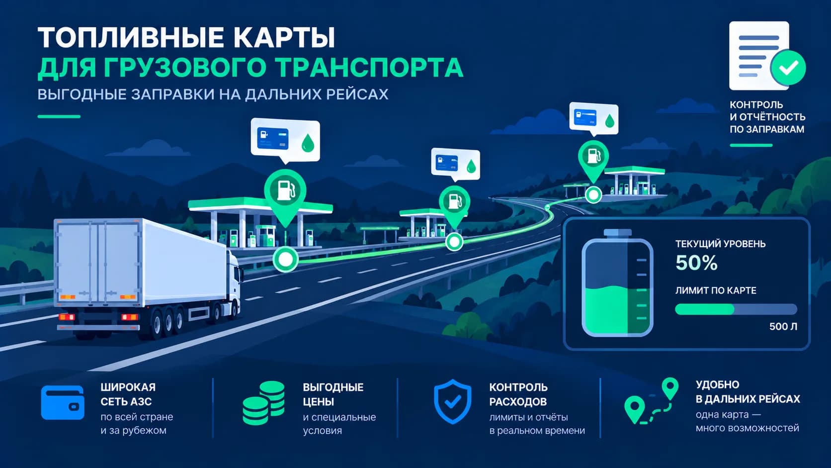 Топливные карты для грузового транспорта: как выбрать под фуры и дальние рейсы