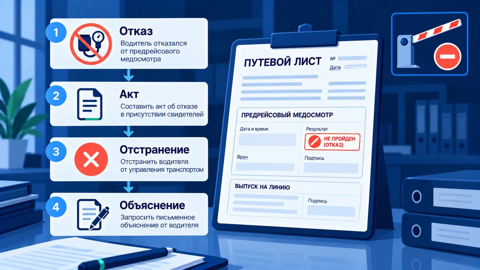 Водитель отказывается от медосмотра: что делать работодателю
